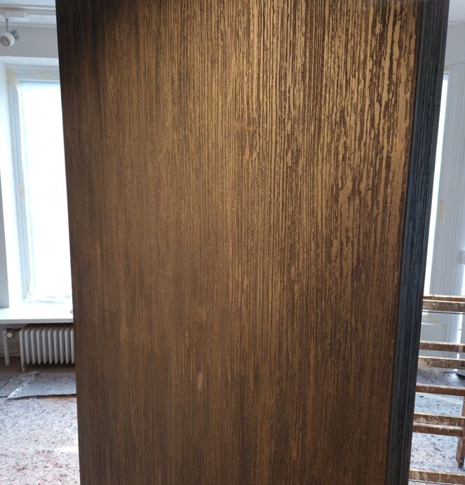 Kreativtechnik Bronzeregen bei Kunde Wand als Kreativtechnik mit Bronzeregen beim Kunden in Lübeck
